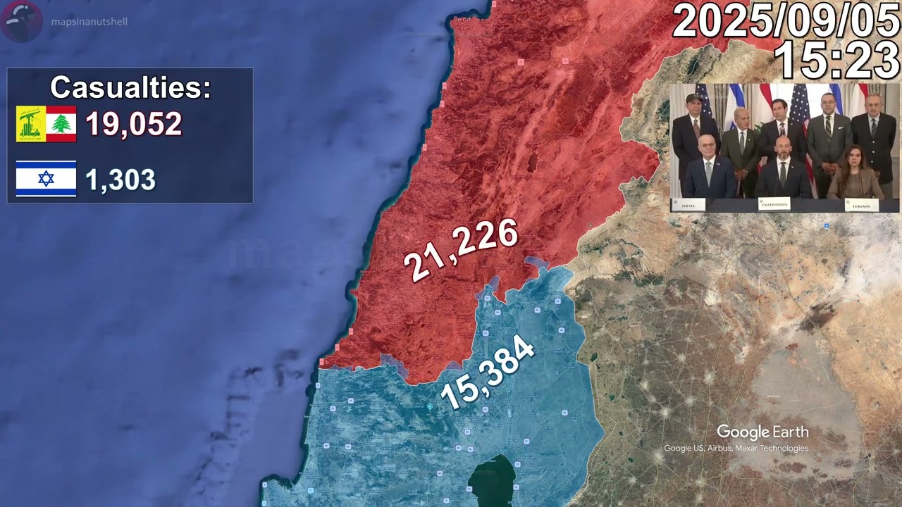 Israeli invasion of Lebanon: Every Day to July 1st, 2026 Mapped using Google Earth