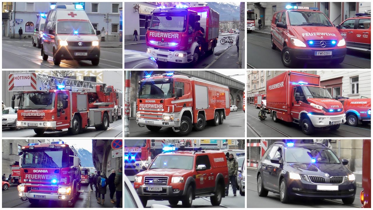 Einsatzfahrten bei Großeinsatz: BF Innsbruck, FFs Mühlau + Hötting + Reichenau, MÜG, ÖRK-SEG, uvm.