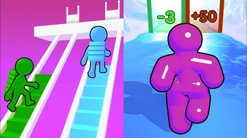 Bridge Race vs Tall Man Run gameplay Colour Run walkthrough , iOS Android New Update part : 1218