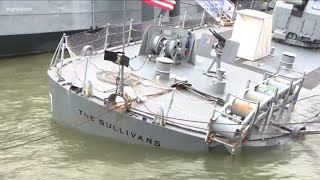 USS The Sullivans taking on water rapidly