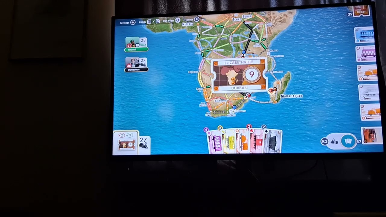 Ticket to Ride - Heart of Africa gameplay (Nintendo Switch)