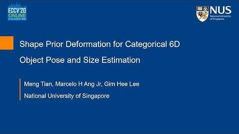 ECCV 2020: "Shape prior deformation for categorical 6D object pose and size estimation"