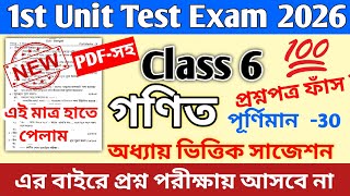 Celebrity Class 6 Math 1st Unit Test Suggestion 2026 || class 6 math 1st unit test question paper 2026 Net Worth