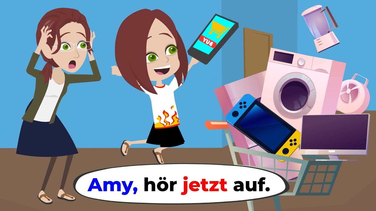 Amys Mutter ist schockiert über ihren Kaufrausch | Deutsch lernen | Hallo Amy