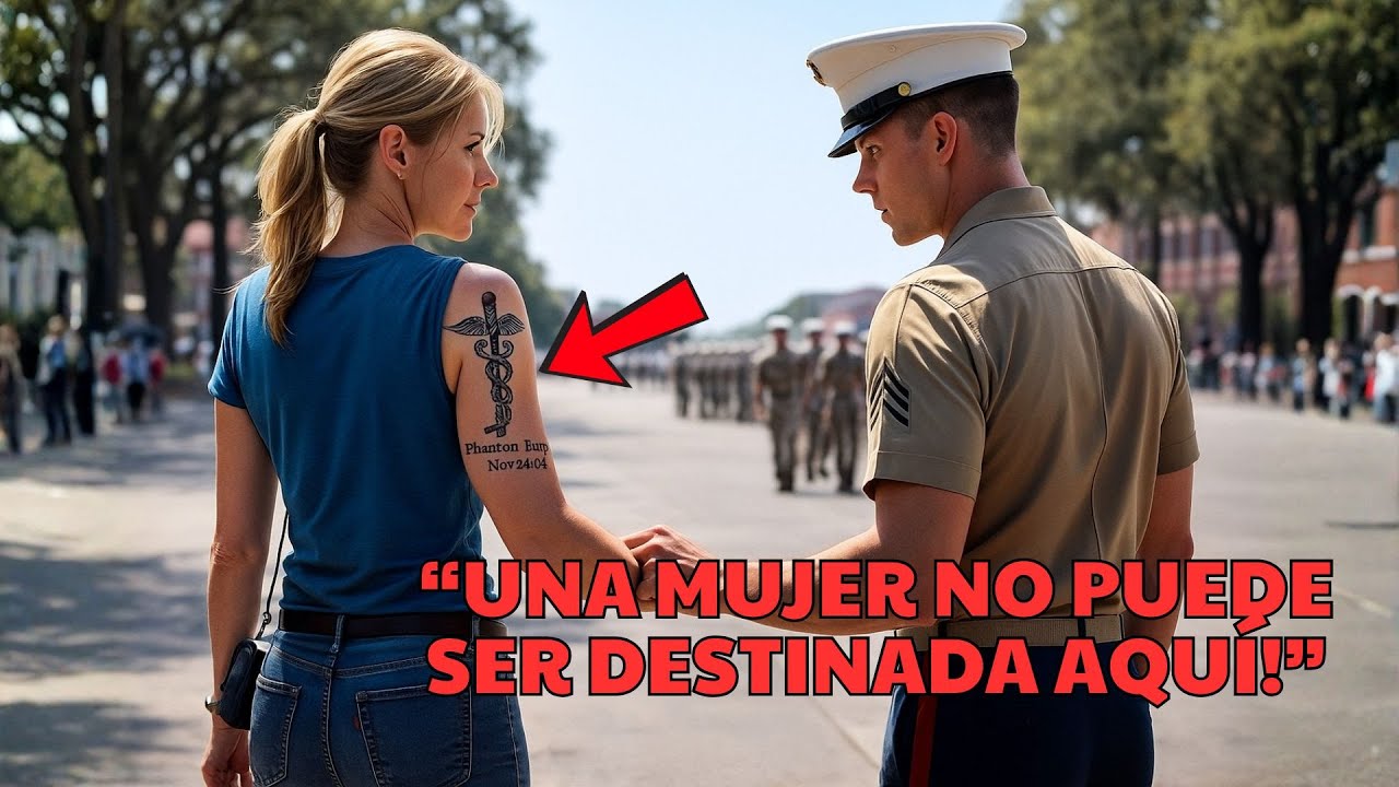 Ella fue solo a ver graduarse a su hijo, hasta que un capitán del USMC vio su tatuaje