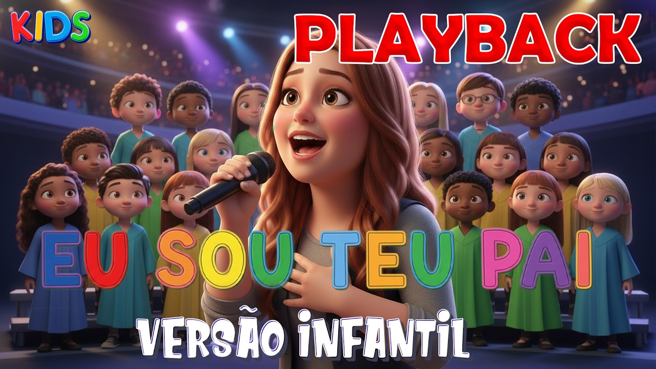 PLAYBACK EU SOU TEU PAI | VERSÃO INFANTIL com legenda pra você cantar junto