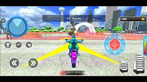 Flying Bike Ostrich Robot Game - Android Gameplay Part 2