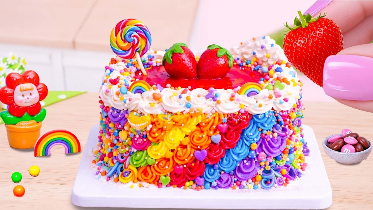 Fondant de Morango Arco-Íris 🍓🌈 Colorido e Super Encantador ✨ Cake Wish