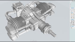 RC Engine Moi3D Modeling Timelaps