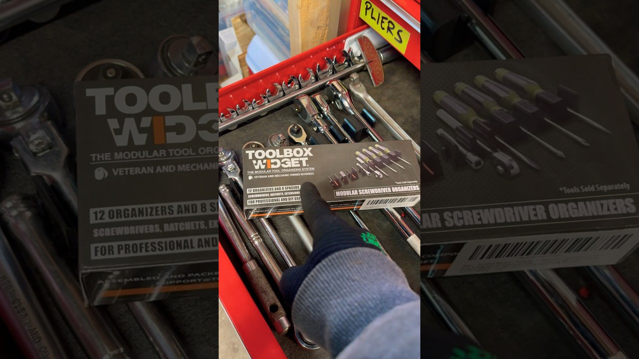 Toolbox Widget for Organizing Ratchets, Extensions and Screwdrivers