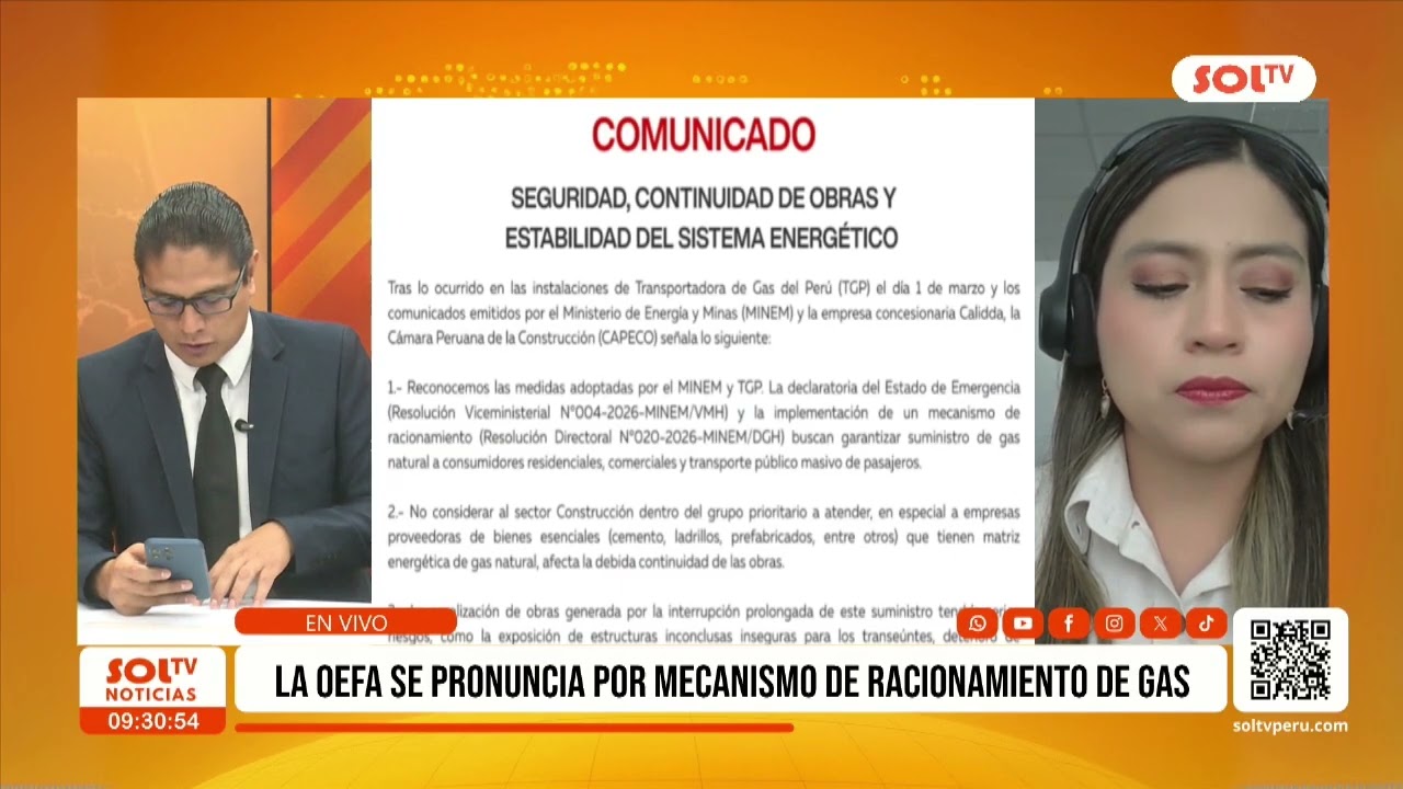 Trujillo: la OEFA se pronuncia por mecanismo de racionamiento de gas