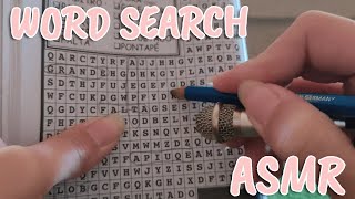 ASMR playing word search! (scribbling sounds, tapping, no talking)