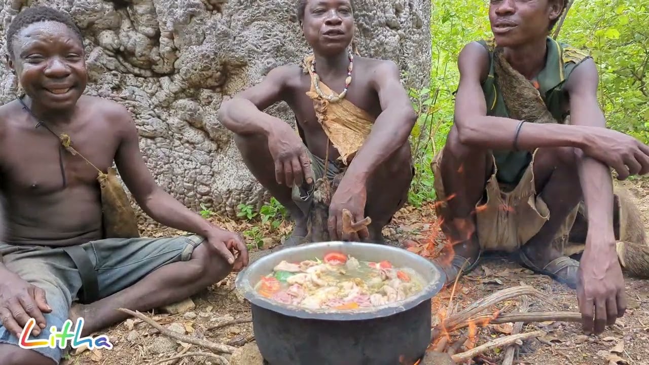 Cooking Lunch With Hadzabe Tribe In The Forest