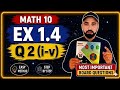 Class 10th Math New Book 2026 Chapter 1 Exercise 1.4 Question 2 (i-v) Full Solution