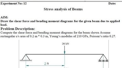 Dip. EX 12, SFD & BMD FOR SIMPLY SUPPORTED BEAM WITH POINT LOAD - ANSYS Tutorial