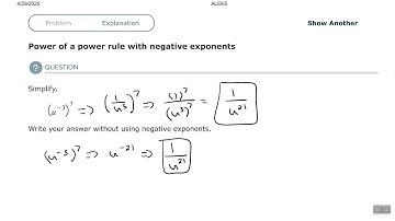 Power of a power rule with negative exponents
