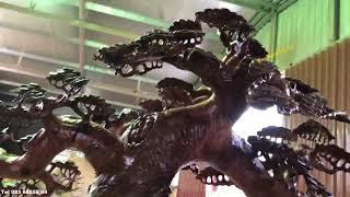Wood Sculpture Art Maitreya Statue Sitting Under The Pine Tree Giant Tall 2.5m