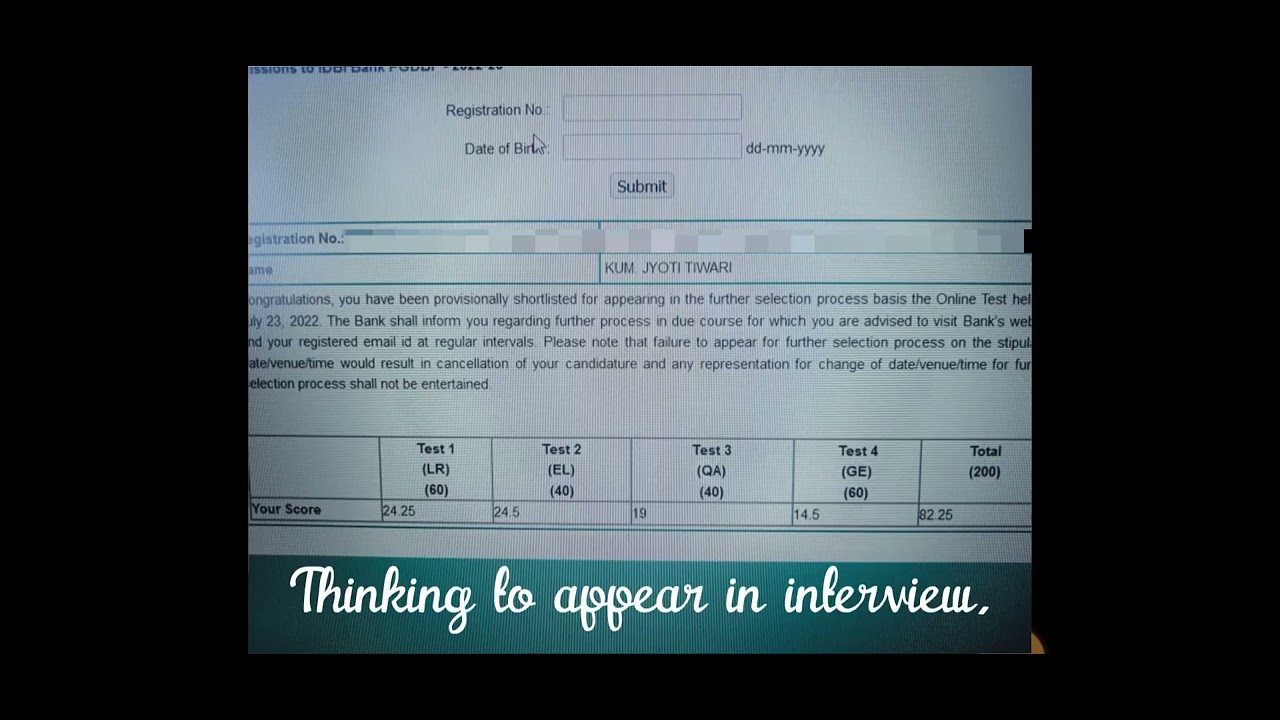 Idbi Assistant Manager scorecard 🙂 | Idbi AM 2022 result |