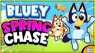 Bluey Spring Brain Break 🍃 Bluey Chase 🍃 Brain Break For Kids