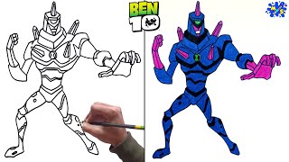 How to Draw Chromastone from Ben 10 Alien Force || Easy Step by Step