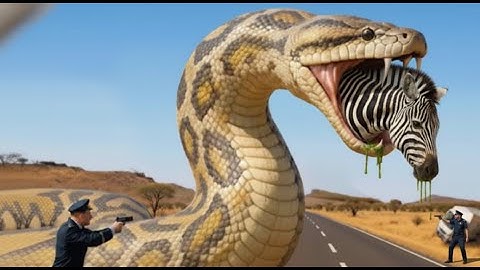 Heroic Rescue Team Saving the Zebra from the Giant Python Attack