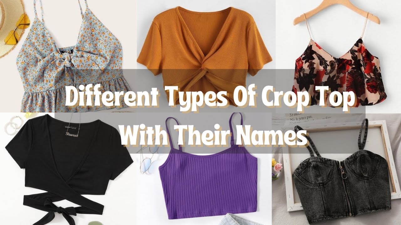 Types of crop tops with their names