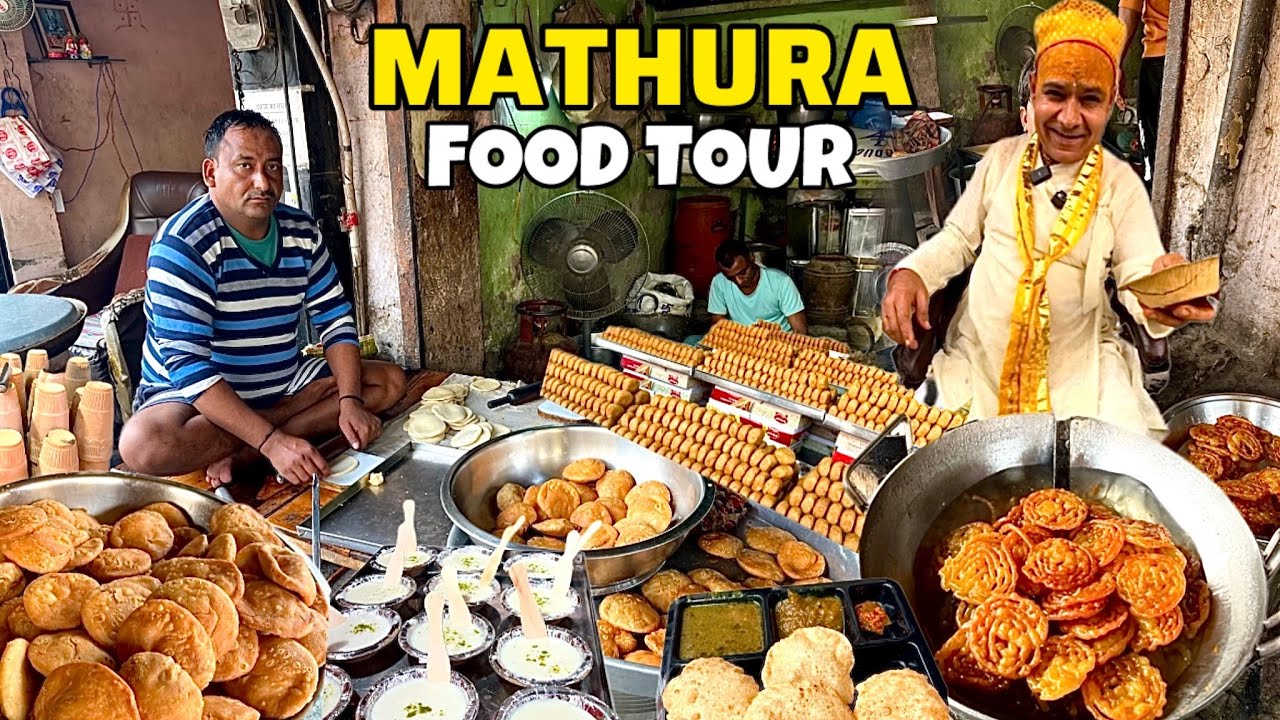 MATHURA Street Food | Hing Kachori, खस्ता बेड़मी पूरी, Peda | Must Try Food in Mathura