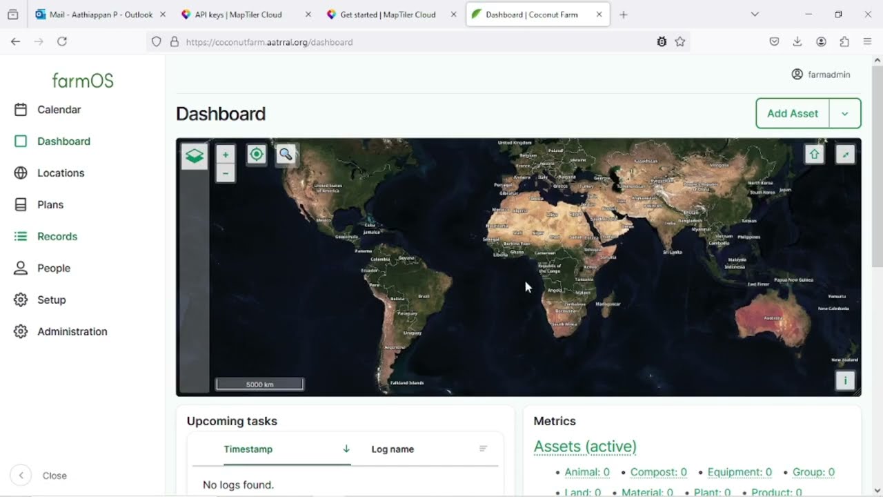 farmOS tutorial - Add MapTiler map using farmOS Custom Map Layers module