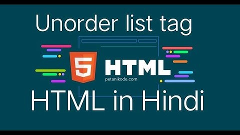 Unorder list Tag Of HTML in Hindi|| #TechnicalDeepak channel by video