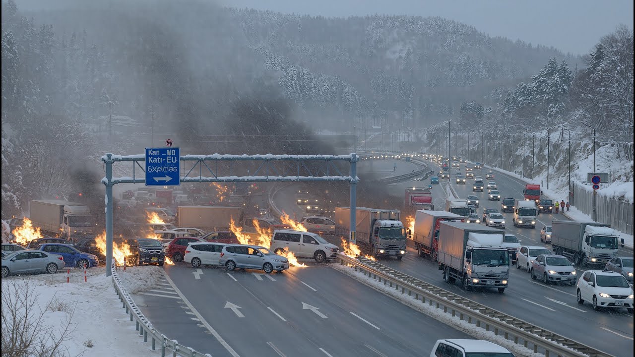 ️🚗🔥JAPAN IN CHAOS: Deadly Blizzard Triggers Massive Highway Crash and ...