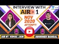 CA Final AIR 1 Interview | Nov 2020 Attempt | Komal Jain | Abhishek Bansal | Unacademy