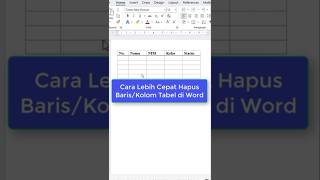 Cara Cepat Menghapus Kolom / Baris Microsoft Word #microsoft #microsoftword #tutorial