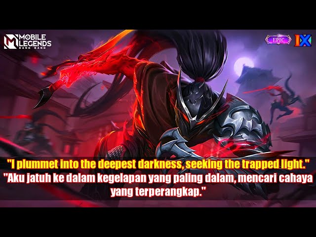 HAYABUSA SHADOW OF OBSCURITY SKIN VOICE LINES | ALL VOICE AND QUOTES SHADOW OF OBSCURITY SKIN | MLBB class=