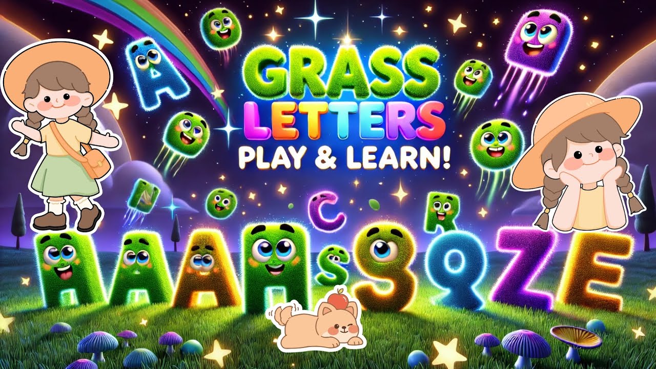 GRASS LETTERS LEARNING FOR KIDS | GRASS LETTERS SONG 🎵 | NURSERY RHYME FOR  KIDS