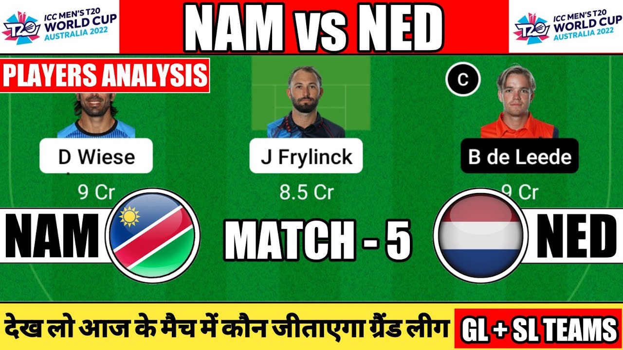 NAM vs NED Dream11 Team|| Namibia vs Netherlands T20|| nam vs ned|| nam vs ned dream11 prediction