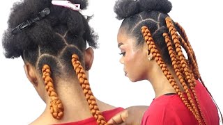 Stunning Short Braids Hairstyle For Natural Hair / How To Braid