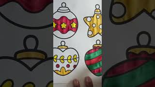 Color with me Christmas ornaments #asmr #coloring #satisfying #relaxing #coloringbook