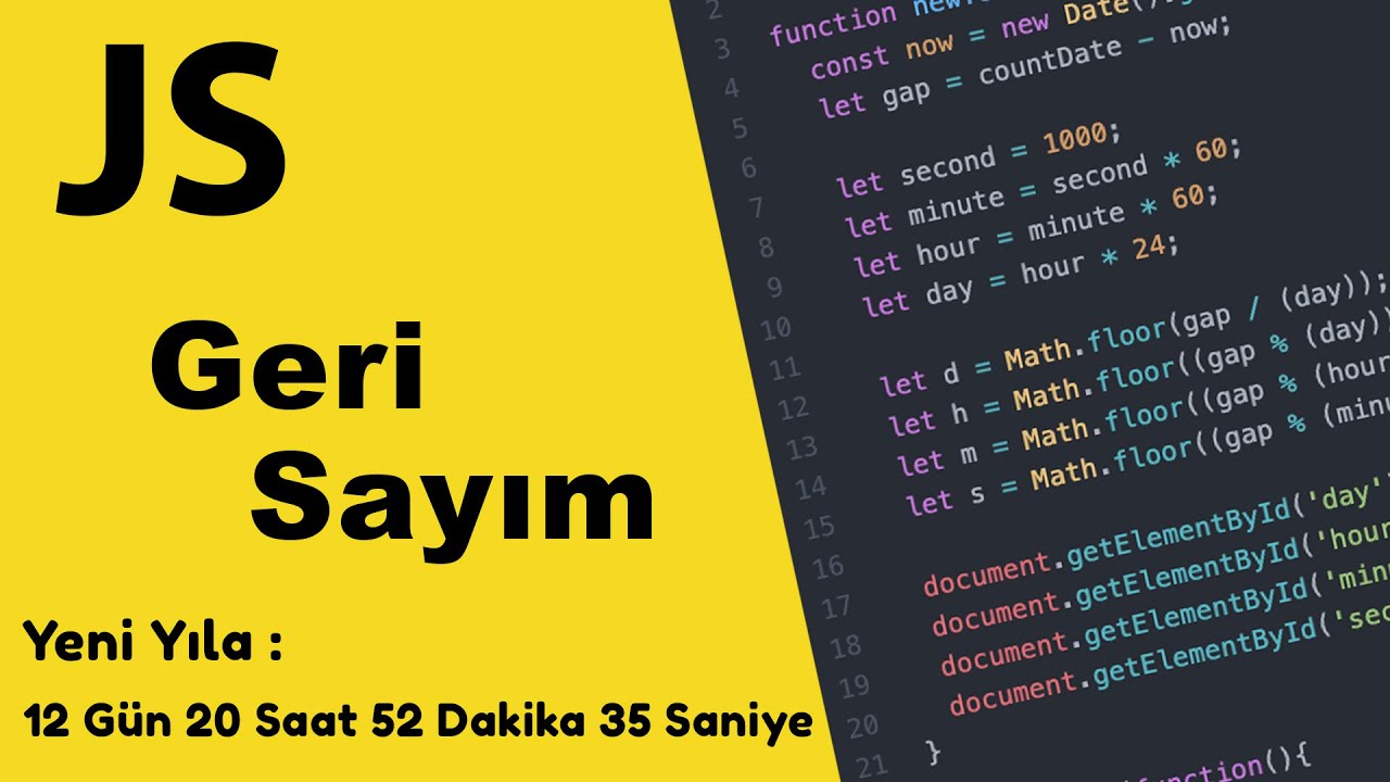Javascript ile Yeni Yıla Geri Sayım Oluşturma - Pure JS Sayaç Yapımı ...