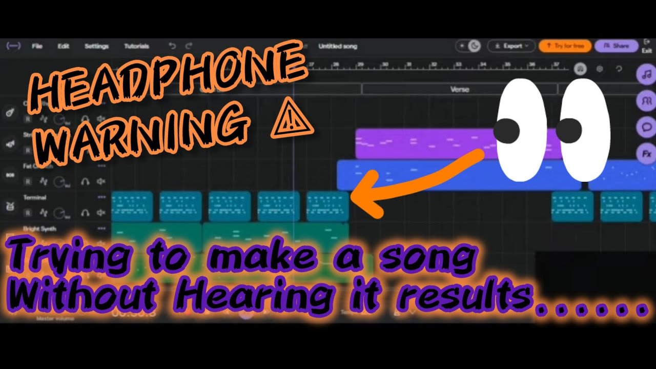 I MADE A SONG WITHOUT HEARING A THING I DID... HEADPHONE WARNING OW MY ...
