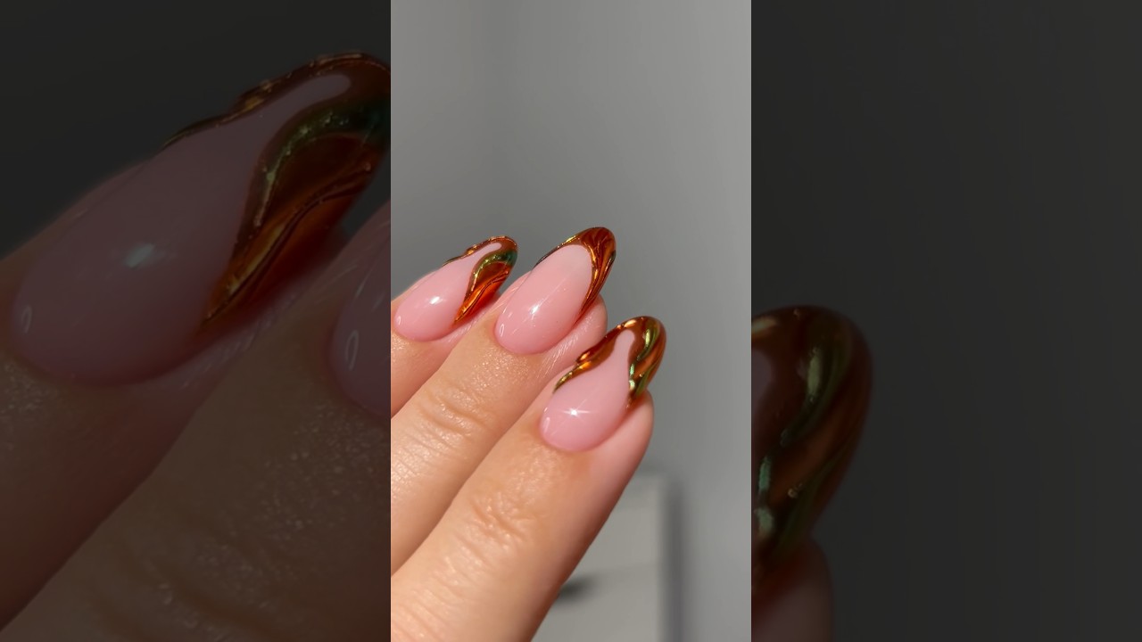 🍃🍁✨ DIY 3D fall leaf nails using 