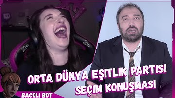 Pqueen - "Orta Dünya Eşitlik Partisi Seçim Konuşması" İzliyor (Kamusal Mizah)
