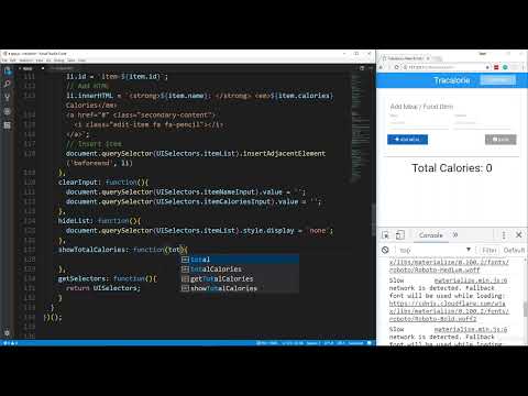 JavaScript Tracalorie Project 07 - Add Total Calories