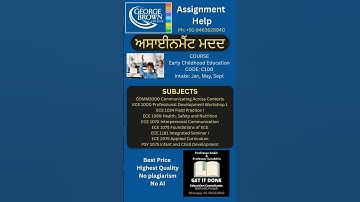 Early Childhood Education - Assignment Help #georgebrowncollege