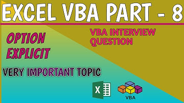 How to enable Option Explicit VBA || VBA interview question