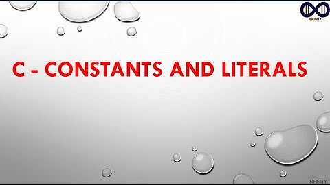 constants and literals in c programming 9th videos