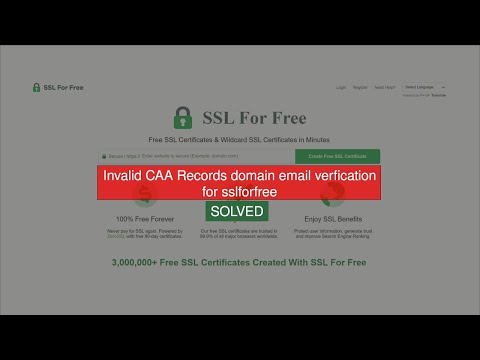 Fixed: Invalid CAA Records domain email verification for sslforfree in 2022