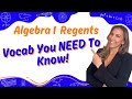 Algebra 1 Vocab You Need (Regents Pts Without any Math!!)