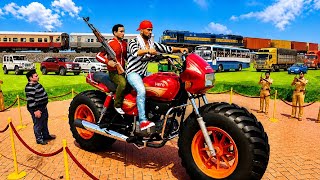 “Mega Bike Escape 🚨 Train + Car + Bus Chase | Indian Bike Driving 3D LIVE” screenshot 2