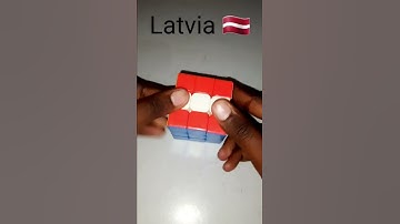 Latvian flag on a Rubik