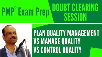 Manage Quality vs Control Quality vs Plan Quality Management - PMP Doubt Clearing